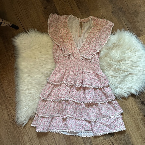 SHOW ME YOUR MUMU Sweet Ruffle Mini Dress In Little Rose Floral - Picture 5 of 8